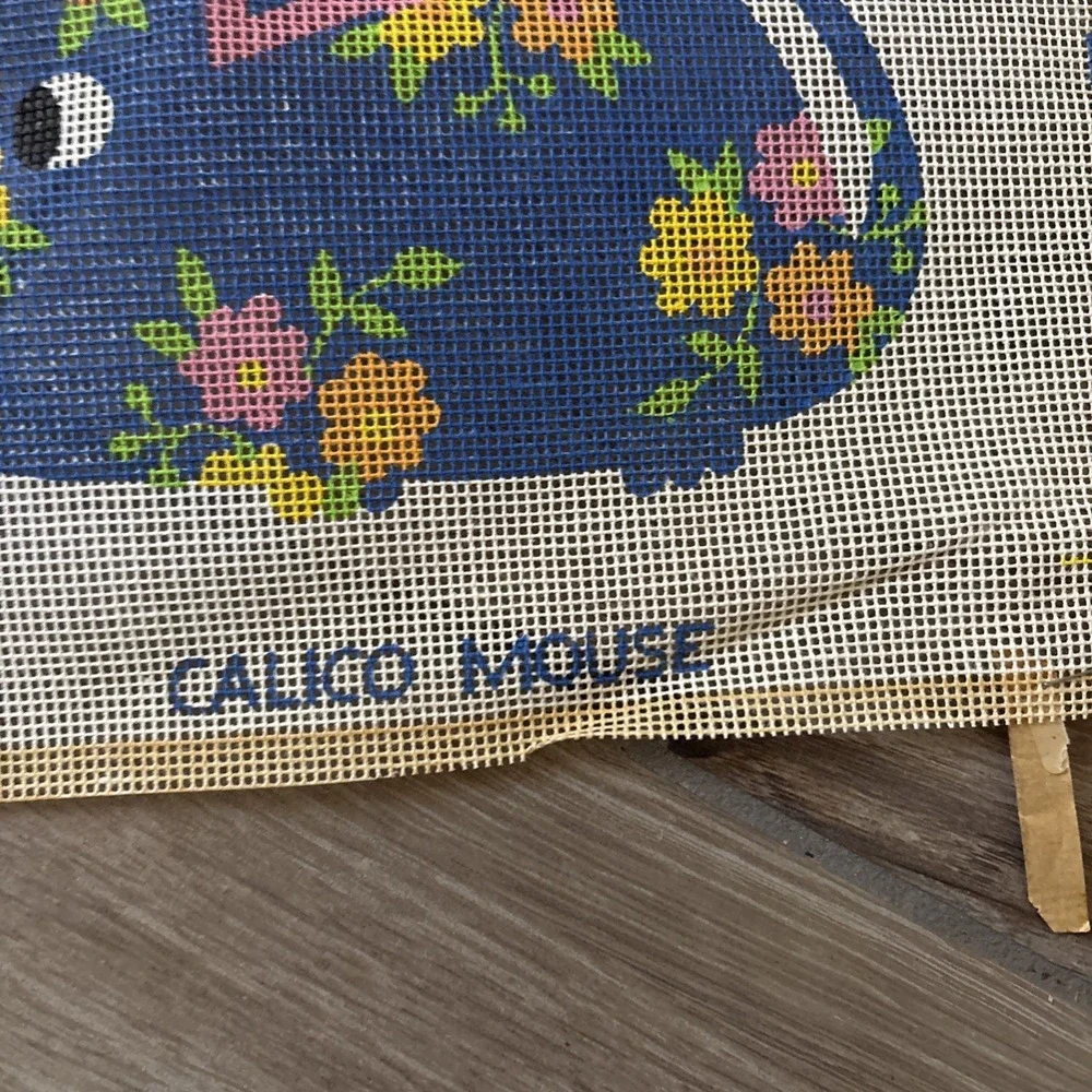 Vintage The Extension Calico Mouse canvas pattern New